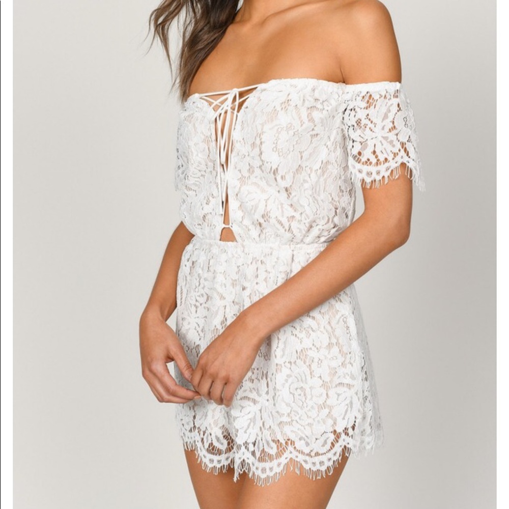 White lace romper